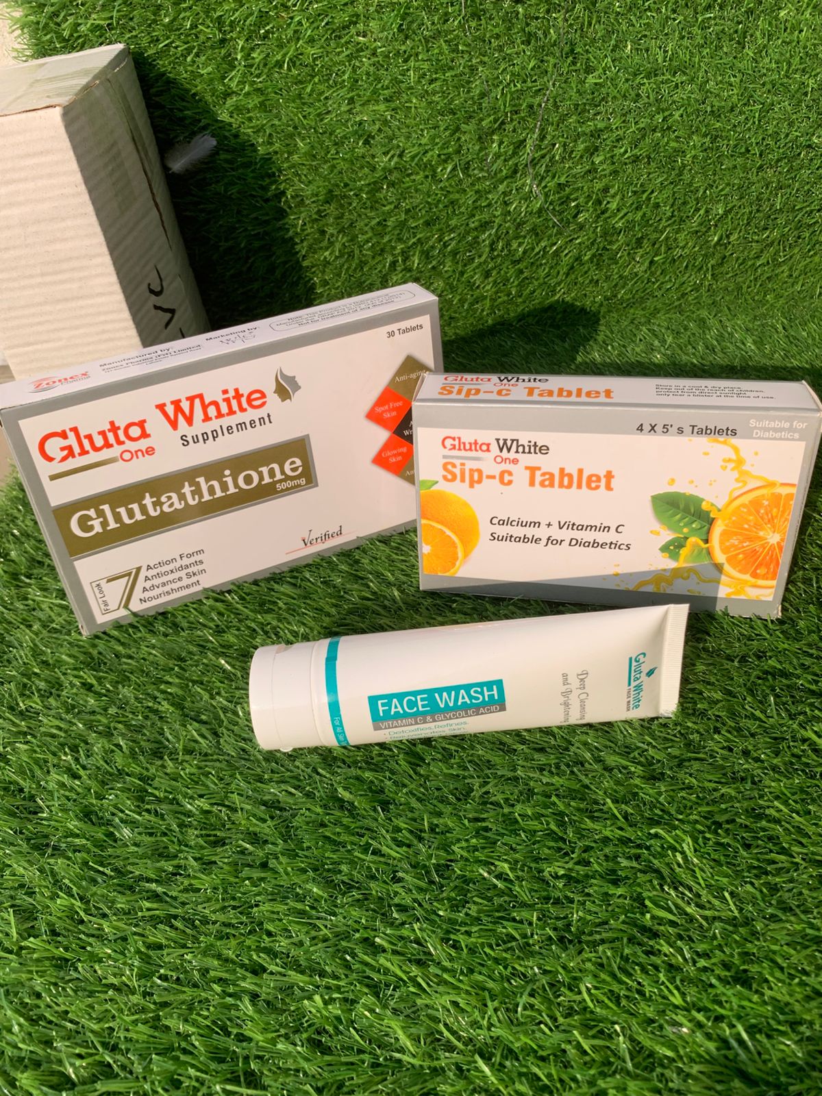Gluta White Tablets for One Month + Gluta White Face wash