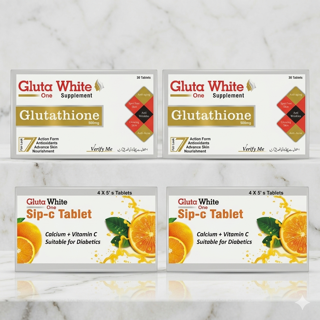 Gluta White 1-Month Tablets (60 glutathione + 40 sip c)