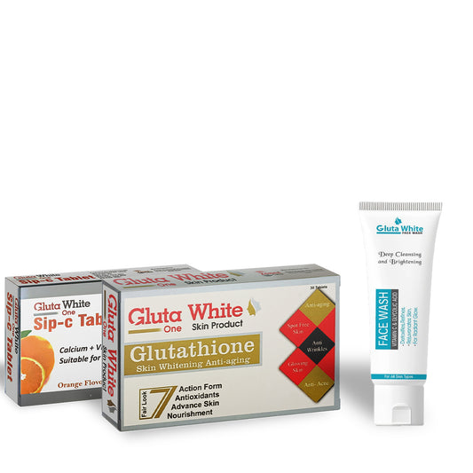 Gluta White Capsules + Gluta White sip C (1+1) + Facewash