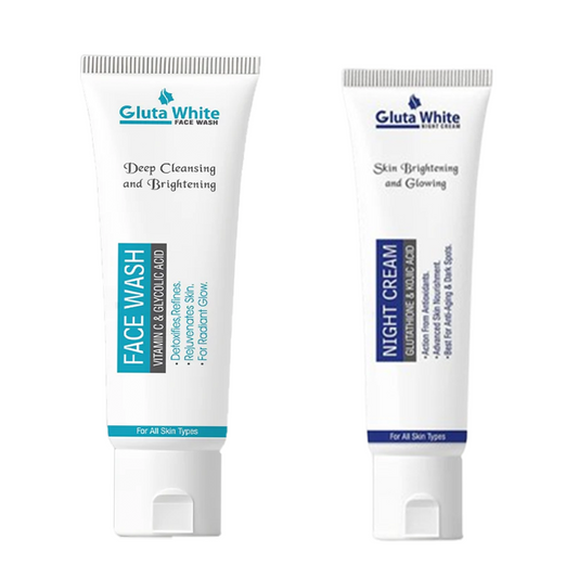 Gluta White Night Cream (tube) + Gluta White facewash