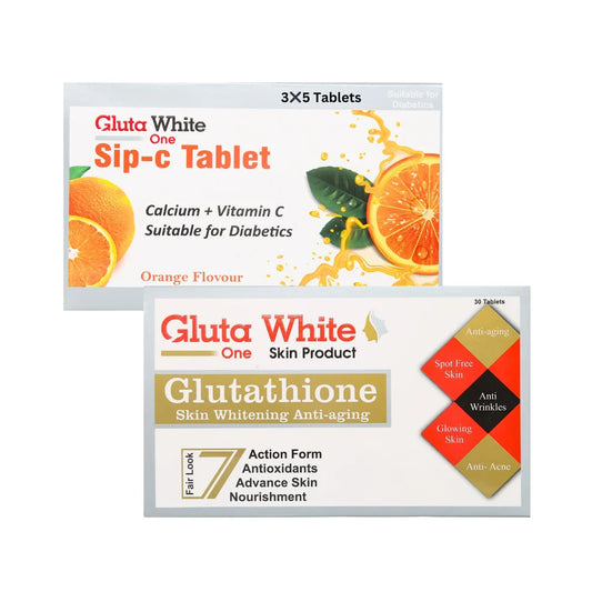 Gluta White tablets 30 and vitamin C 20 tablets  | Best for full body whitening